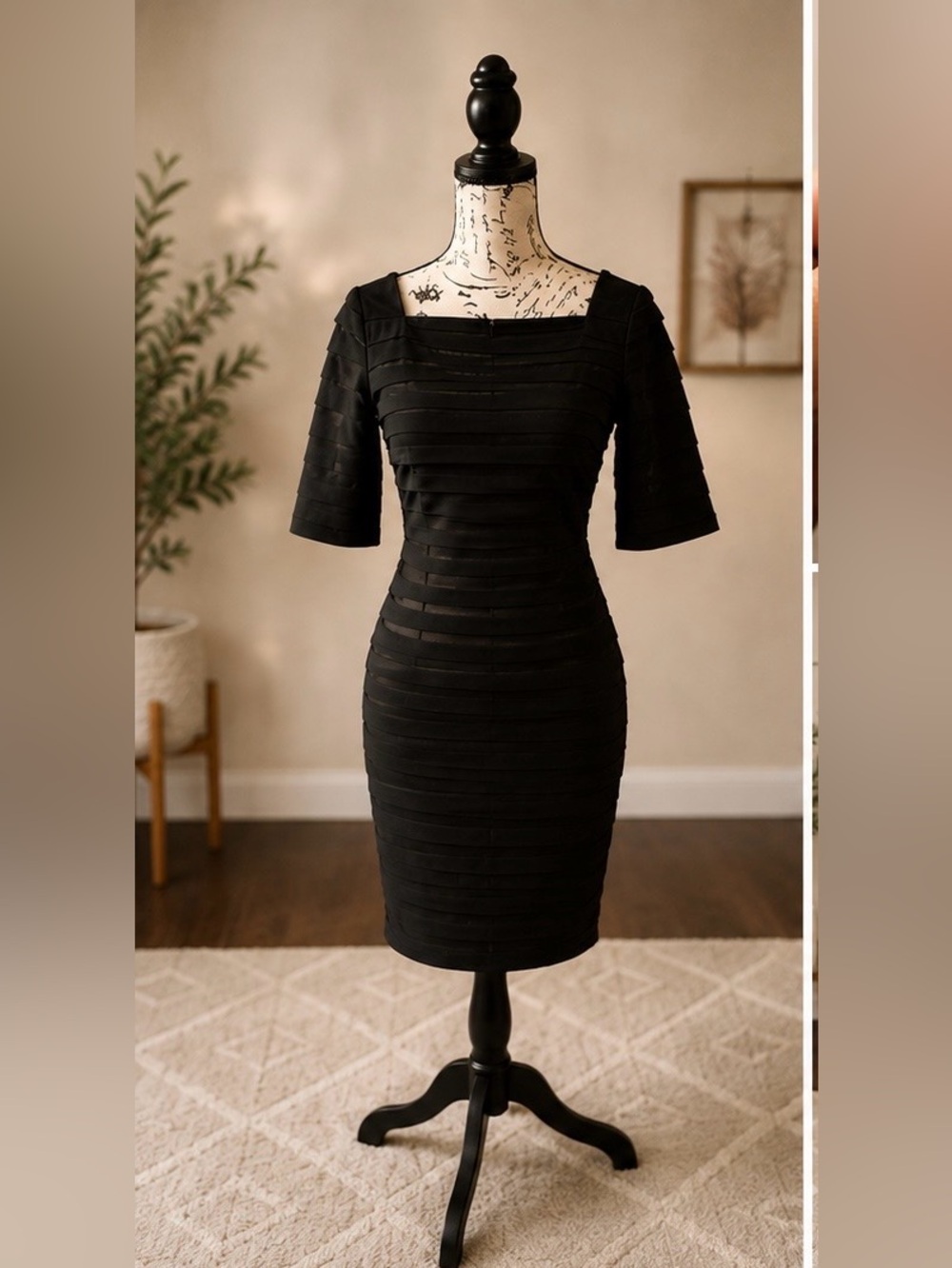 Lulus Black Tiered Bandage Bodycon Dress Size Medium